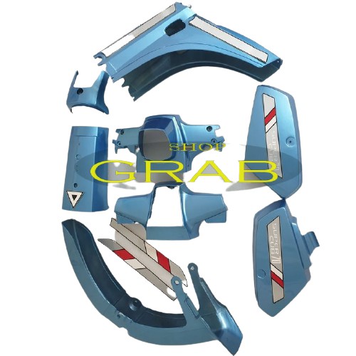 Dàn nhựa áo Màu Xanh Ngọc cho xe CUB 82   Pha đèn trước cho xe Cub 82 -SPG-DG-Cub82