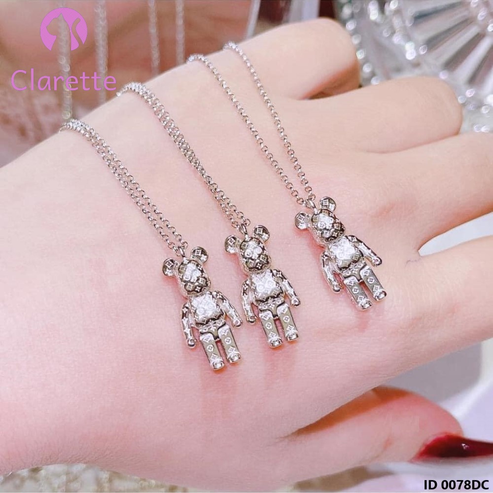 Dây chuyền bạc mặt hình gấu Bearbrick Clarette 0078DC