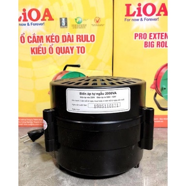 Biến áp tự ngẫu 2000VA Lioa/Điện áp 220V ra 110V