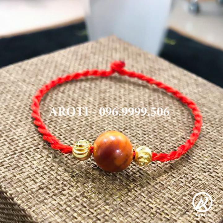 Vòng phong thủy - Vòng phong thủy chỉ đỏ hạt huyết long 12 li V160 -SP 1