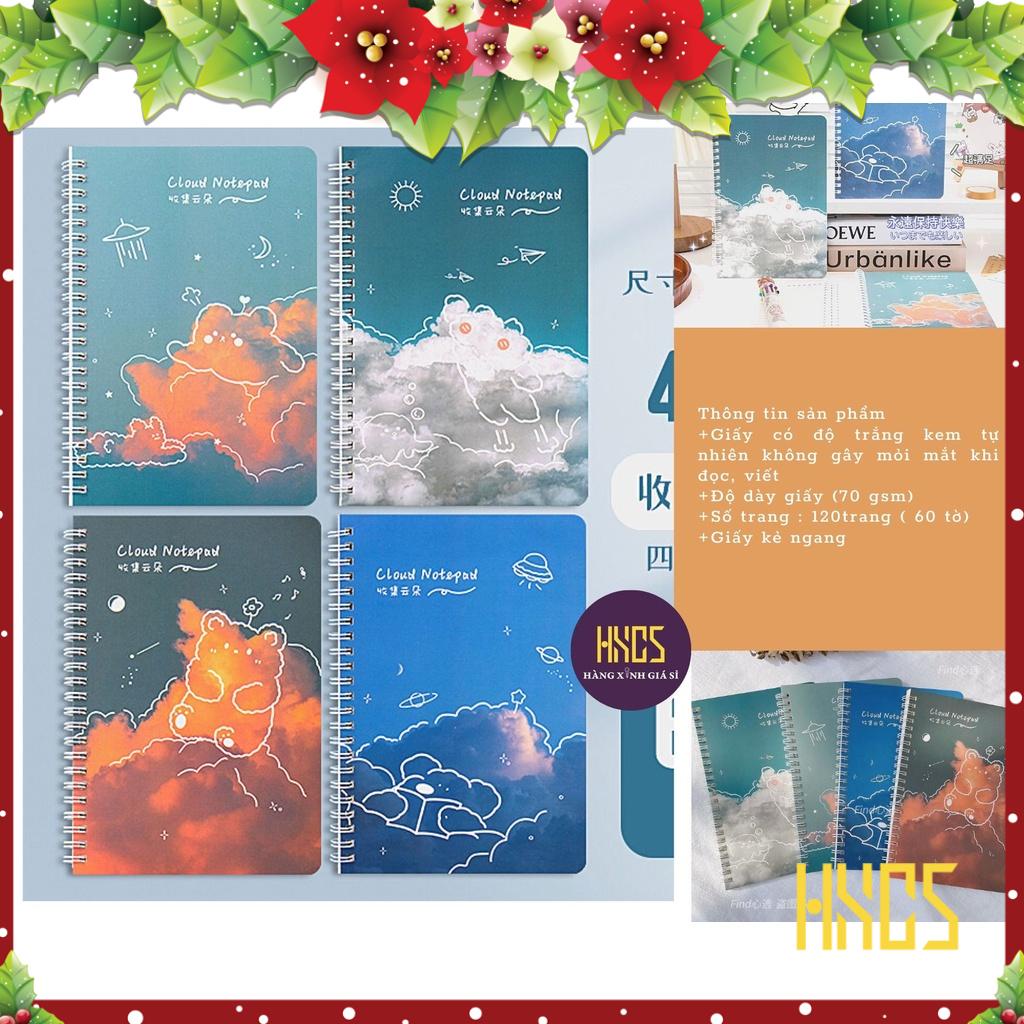 SỔ LÒ XO A5 Cloud Notepad, SỔ TAY KẺ NGANG, kích thước A5 - 140x207mm, 120 trang.