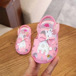 GIÀY TẬP ĐI ĐẾ CAO SU MỀM HÌNH BÉ LỪA CÓ KÈN-CC06
