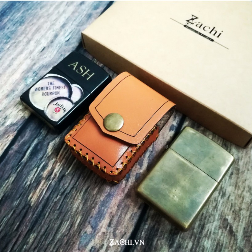 Bao da zippo, bao đựng zippo, bao zippo da bò handmade - Zachi ZP222