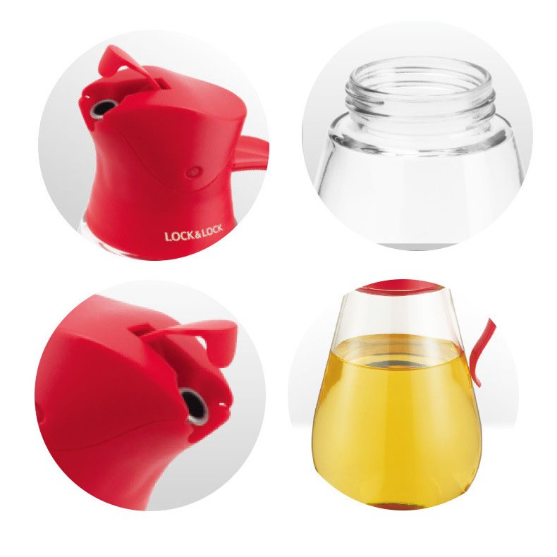 Bình rót dầu Lock &amp; Lock [ CKO101 ] 550ml nắp mở tự động - bình thủy tinh đựng dầu ăn, nước chấm