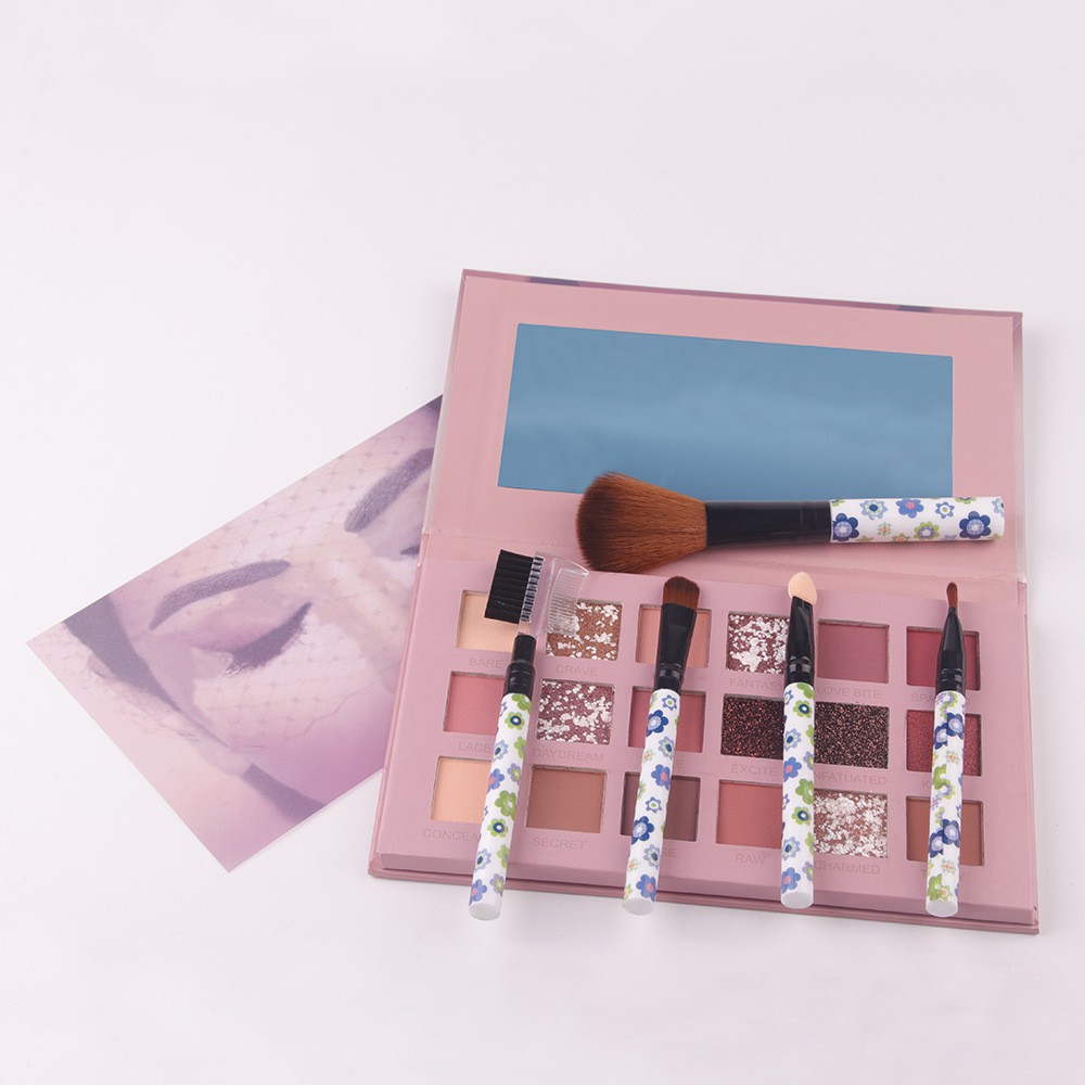 Phấn mắt bảng 18 màu HUDA ngọc trai kèm nhũ mắt không lem bẳng màu bóng mắt hoa hồng sa mạc. | BigBuy360 - bigbuy360.vn