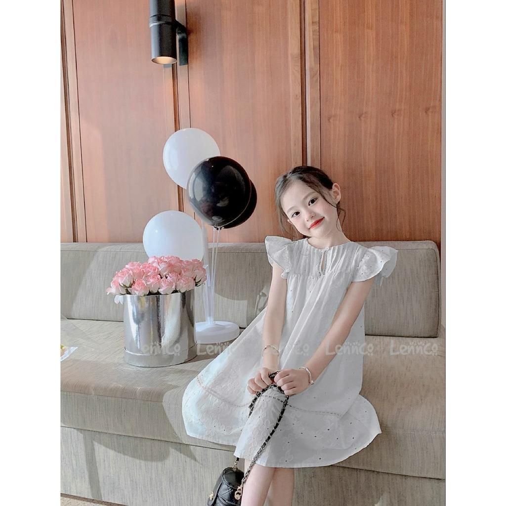 Váy thô thêu trắng Lennco cho bé gái