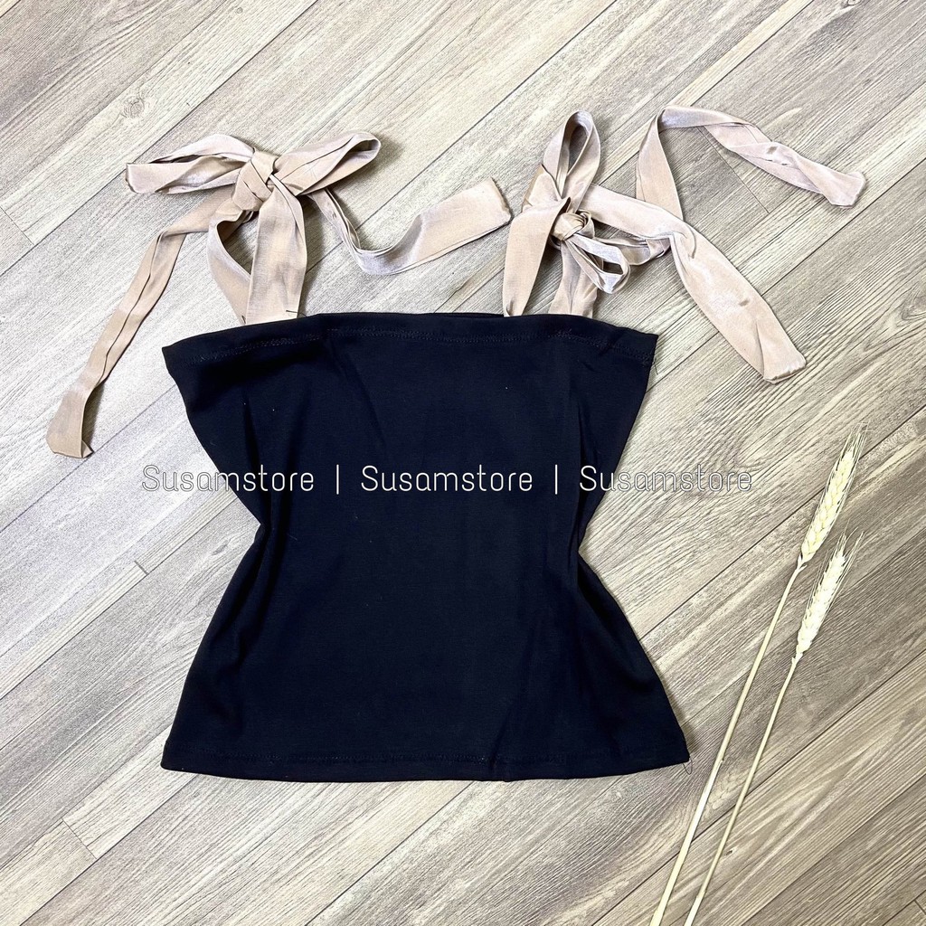 Áo croptop nữ - áo kiểu 2 dây voan lụa áo croptop hai dây chất mát SS120 | BigBuy360 - bigbuy360.vn