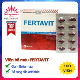 Viên bổ máu FERTAVIT – Giúp bổ sung sắt, acid folic cho bà bầu và trẻ em, cải thiện tình trạng thiếu máu do thiếu sắt