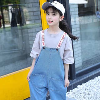 Quần yếm jeans cho bé gái 120-160cm