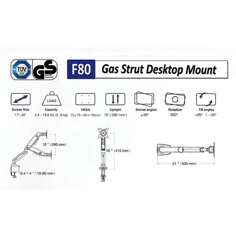 Giá đỡ màn hình máy tính xoay 360 độ NB F80 17 - 30 inch