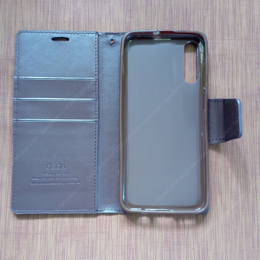 Bao da Samsung A50 A50s A30s A60 A70 da cao cấp, có nắp gập chống đỡ xem phim