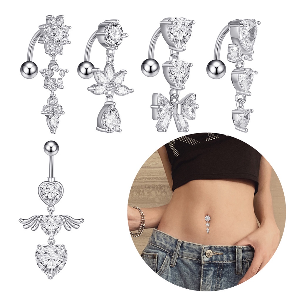 Khuyên RốN ĐíNh Đá BằNg ThéP Y Tế Sang TrọNg