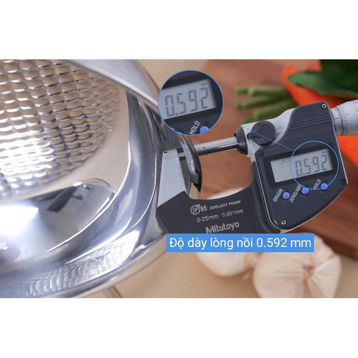 Chảo lẩu xào caro 3 đáy inox 430 Fivestar Standard nắp kính  L24-3DG