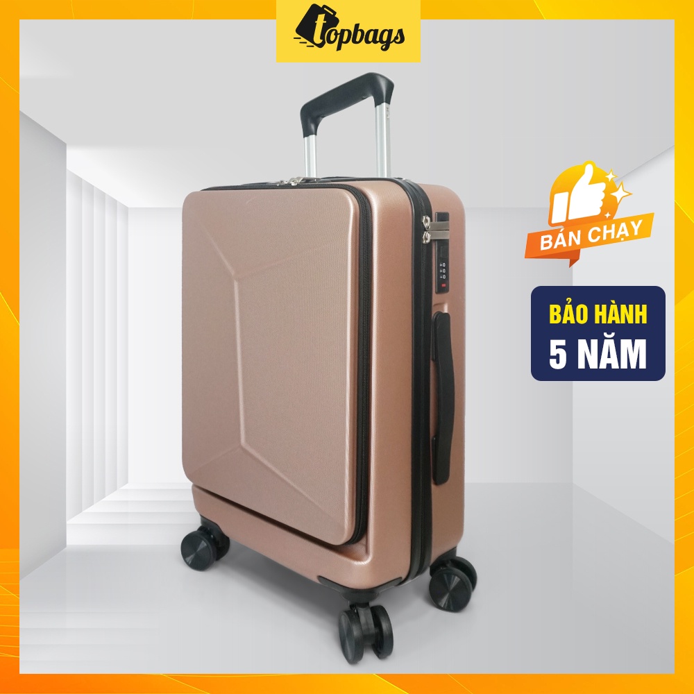 Vali kéo nhựa thời trang size 20” mở nắp phía trước VL037-VL038 Hồng Gold