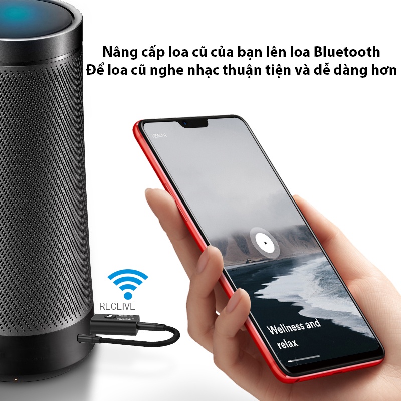 [2 IN 1 Adapter] Bộ Chuyển Đổi Phát Và Nhận Âm Thanh Bluetooth TR, Cho Laptop, PC, Loa, Xe Ôtô