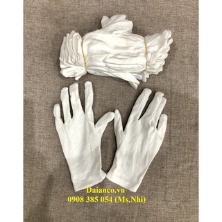 Combo 10 đôi Bao tay trắng, găng tay vải cotton- Hình thật