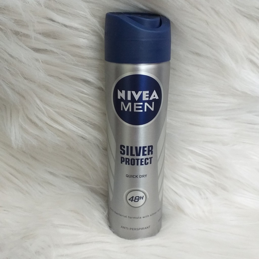 Xịt khử mùi Nivea Men Silver Protect phân tử bạc kháng khuẩn (150ml) | BigBuy360 - bigbuy360.vn