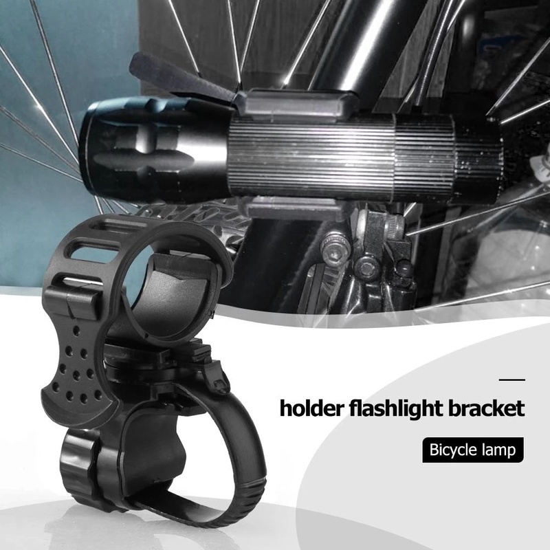1 Cái 6.5 * 4.5cm Đen Chất Lượng Cao 360° Giá Đỡ Đèn Pin Nhiều Phong Cách Khác Nhau Cho Xe Đạp