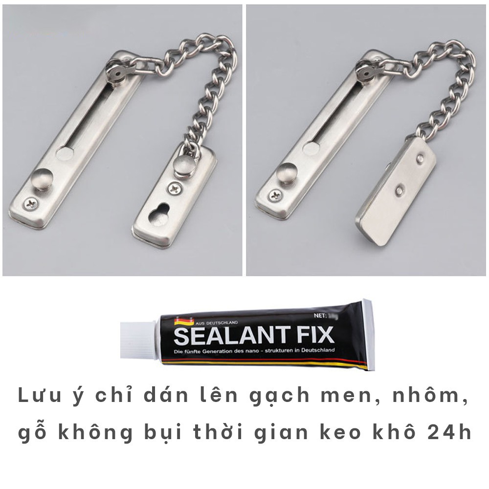 Chốt cửa an toàn dây xích Inox 304 gắn cửa nhà chung cư