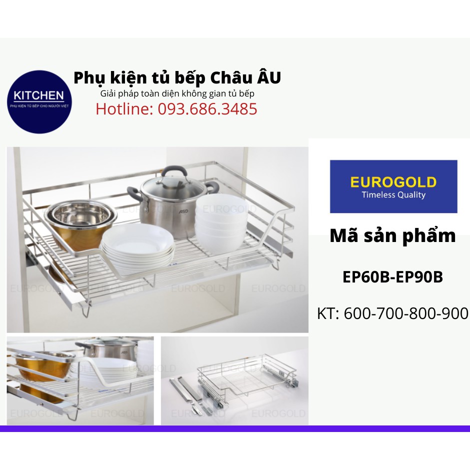 Phụ kiện tủ bếp Eurogold - Giá Xoong Nồi Nan Dẹt INox 304