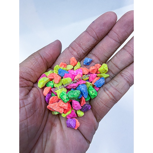 ĐÁ TRANG TRÍ HỒ CÁ NON BỘ ĐỦ MÀU VIÊN NHỎ 550G