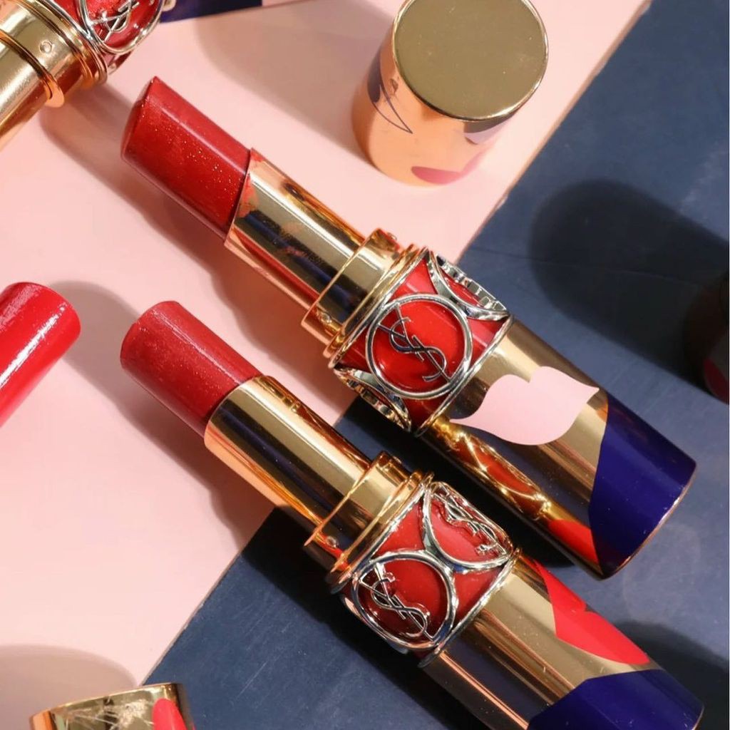 Son YSL Volupte Shine 110 đỏ cam đào - Herskin Official Store