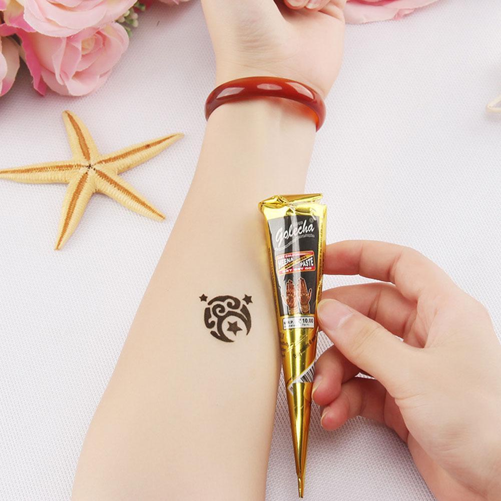 [Hàng mới về] Mực vẽ hình xăm tạm thời Kaveri Mehendi Henna màu nâu đậm B3S0