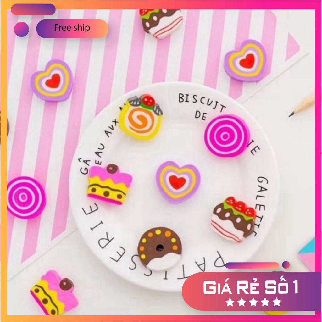 Combo 6 Cục Gôm Tẩy Hình Bánh Ngọt Dễ Thương Cho Bé phukienvppbinhduong