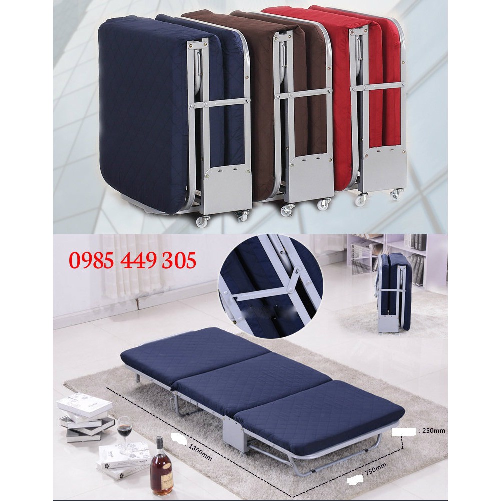 Giường gấp nâng đầu có bánh xe di chuyển rộng 66cm (GB65) | BigBuy360 - bigbuy360.vn