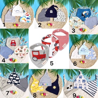 Set 3 yếm hoặc 3 mũ Momcare cho bé trai bé gái