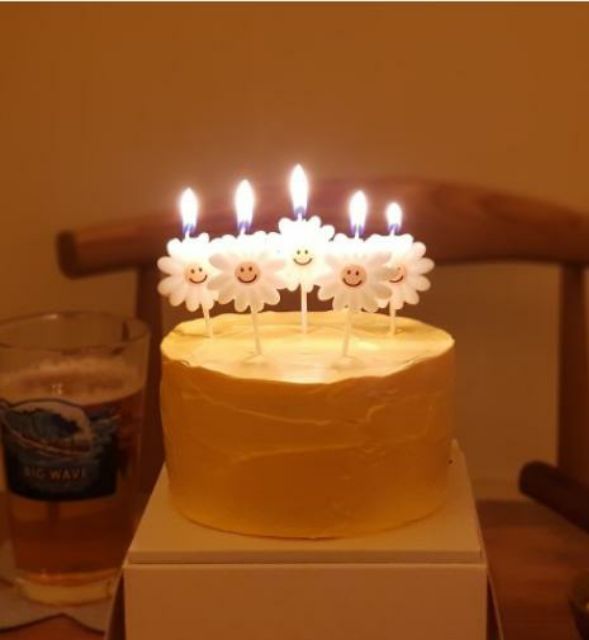 Nến sinh nhật hoa cúc xinh xắn phong cách Hàn Quốc - Daisy Birthday Candles