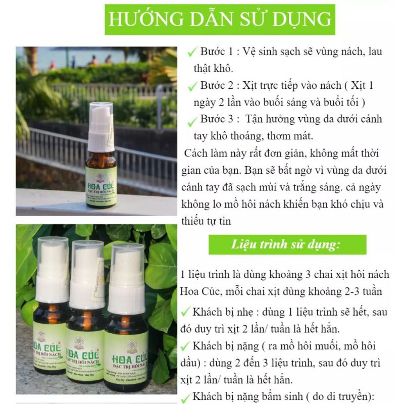 [❤️ FREESHIP❤️] Xịt Hôi Nách Hoa Cúc Giúp Khử Mùi Hôi Nách Lâu Năm Chai 10ml