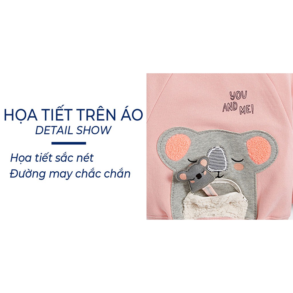 Áo Thu Đông Cho Bé Gái MALWEE Họa Tiết Dễ Thương Chất Liệu Cotton.