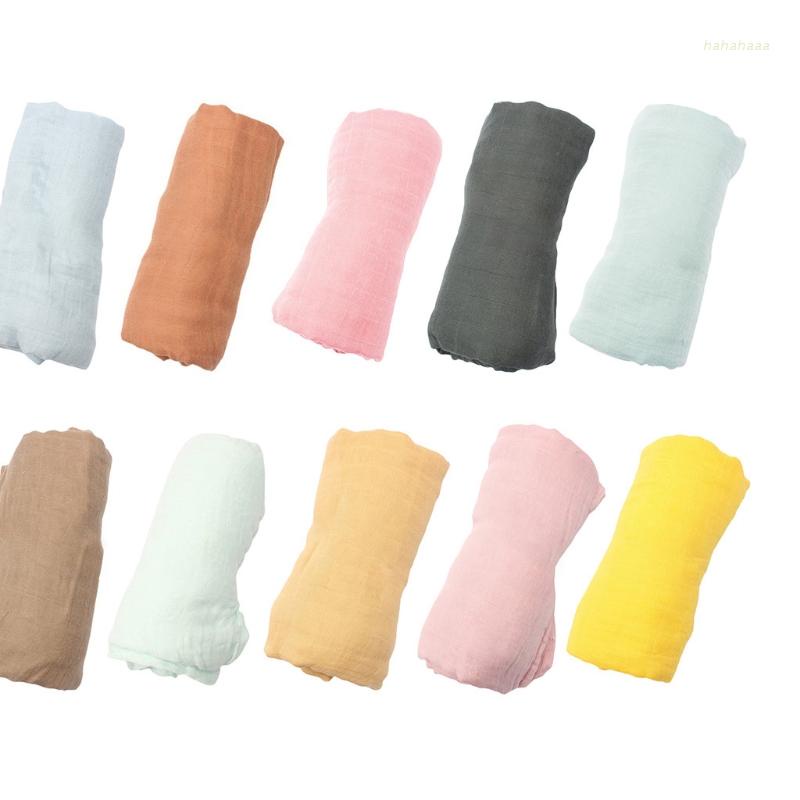 Chăn Quấn 2 Lớp 120x120cm Bằng Sợi Tre Màu Trơn Cho Bé Sơ Sinh