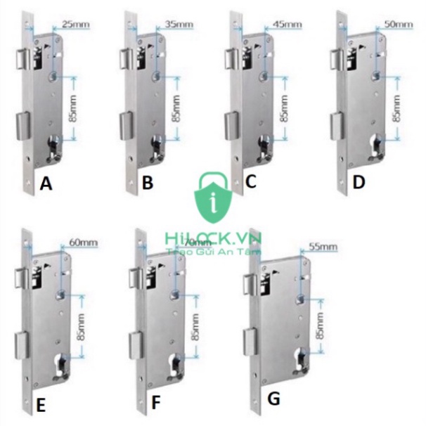 Lõi khoá, thân khóa 5050, 6068, 4585, 3585, 3085, 6085, 2885 dành cho khoá cửa vân tay: tuya, ttlock