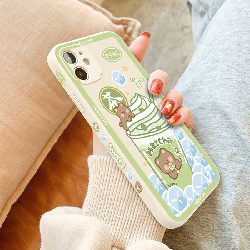 Ốp lưng Gấu Matcha cho iphone 7plus/8plus/x/xs/xs max/11/11pro max/12/12pro max.