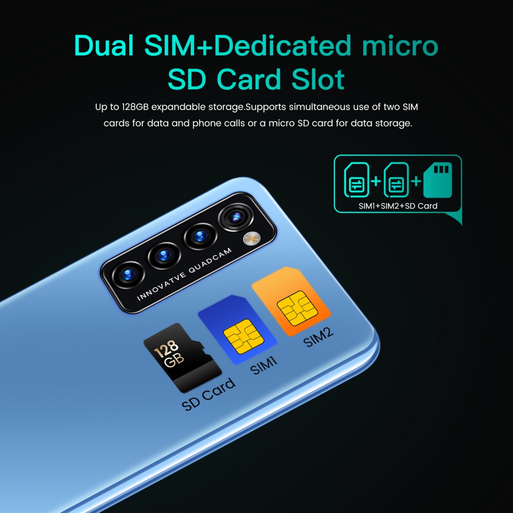 Điện thoại di động rino6 pro mới nguyên  chơi Máy ảnh HD màn hình lớn game thẻ kép Android 5G COD