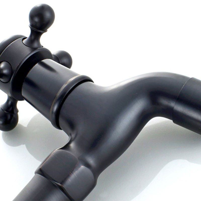 Vòi Nước Bồn Cầu Bằng Đồng Thau Màu Đen Trang Trí Sân Vườn