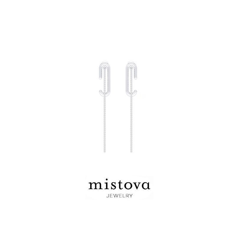 Mistova designer jewellery simple fashion couple light luxury Ni Ni Zhu lock lock the same paragraph misplaced earrings [issued on June 24]
