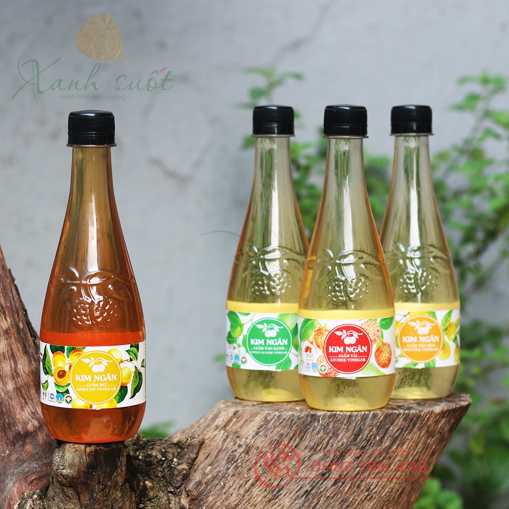 [Kim Ngân] Giấm Hoa Quả Tự Nhiên- Lên Men Tự Nhiên, Thơm Ngon, An Toàn, Đa Dụng- Kim Ngan Fruit Vinegar [Xanh Suốt]