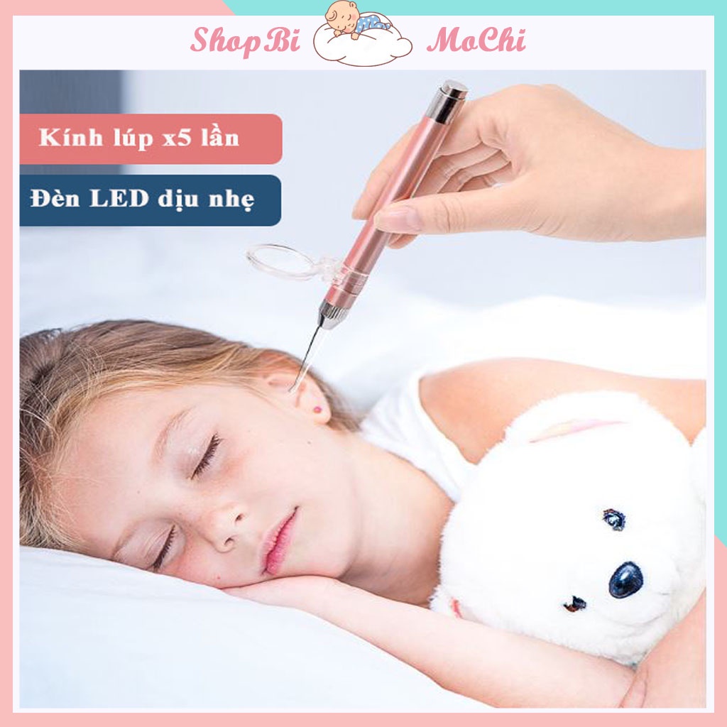 Dụng cụ lấy ráy tai cho bé,có đèn và kính lúp,không làm bé bị đau
