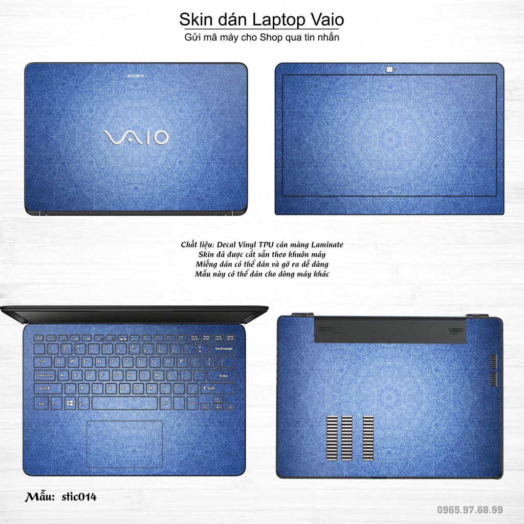 Skin dán Laptop Sony Vaio in hình Hoa văn sticker nhiều mẫu 3 (inbox mã máy cho Shop)