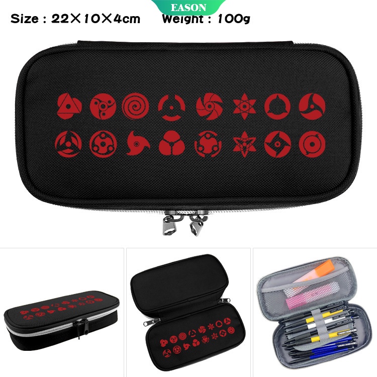 Sanrio Túi Đựng Bút Ba Chiều Bằng Vải Canvas Nắp Lật Ba Chiều Hình Naruto Tổ Chức Uchiha Itachi Có Sức Chứa Lớn