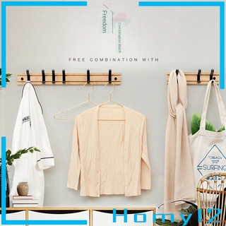 Bamboo Coat Rack Hooks Wall Mounted Robe Hat Clothes Towel Hanger