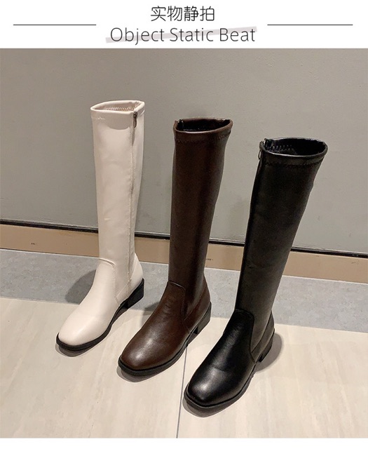 [Sẵn 35] Boots lửng Ulzzang cổ cao da trơn mềm khoá sườn gót cao 4cm | BigBuy360 - bigbuy360.vn