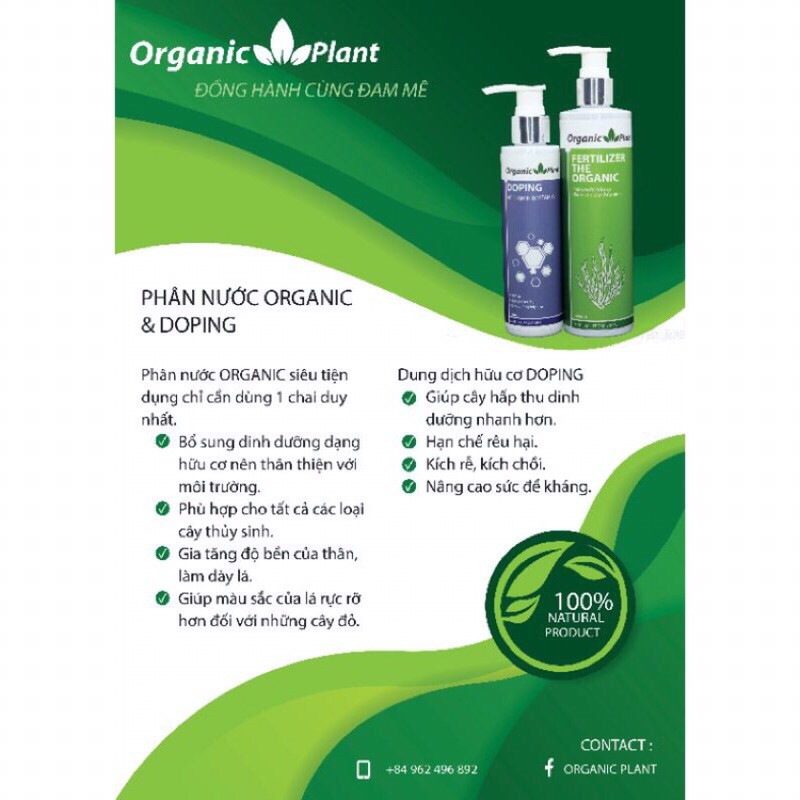 COMBO Phân nước Hữu Cơ Organic + Doping tăng trưởng nhanh