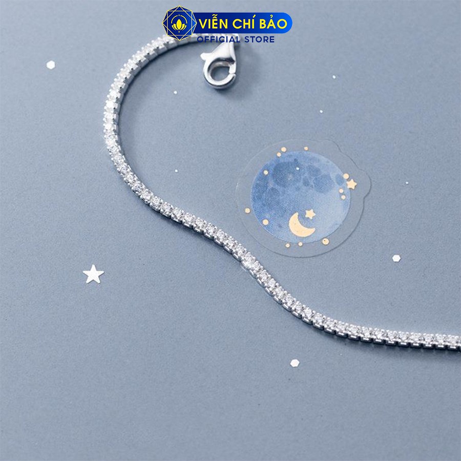 Lắc tay bạc nữ Twinker đính đá sang chảnh chất liệu bạc S925 thời trang phụ kiện trang sức nữ Viễn Chí Bảo L400673