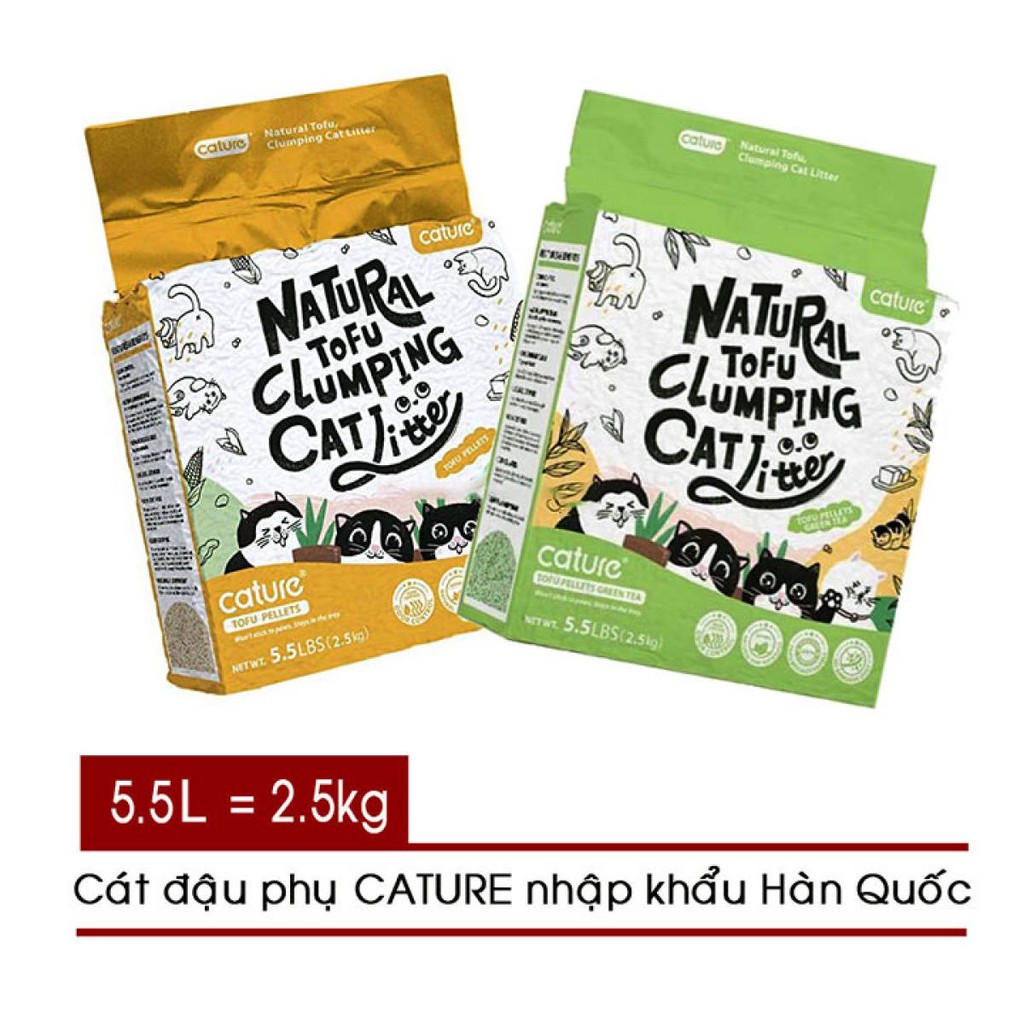 Cát vệ sinh Tofu cature 6L Đổ được bồn cầu - cát đậu phụ - cát gỗ - cát hữu cơCát vệ sinh cho mèo tò litter cá