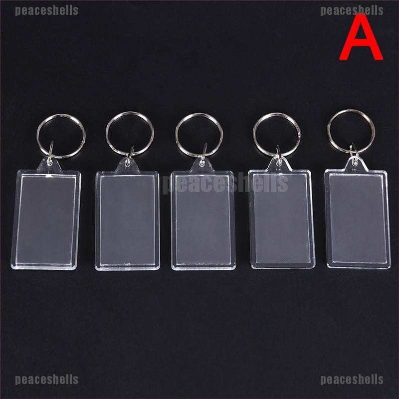 Set 5 Móc Khóa Khung Ảnh Trong Suốt DIY