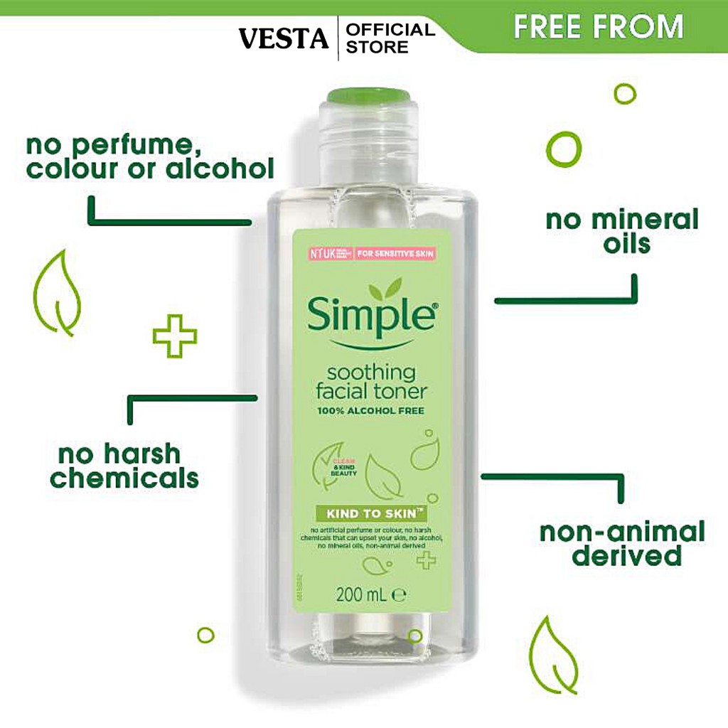 Combo Simple ( Sữa Rửa Mặt + Nước Tẩy Trang + Toner Nước Hoa Hồng + Kem Dưỡng Ẩm Da ) Tẩy Tế Bào Da Chết Dịu Nhẹ | BigBuy360 - bigbuy360.vn